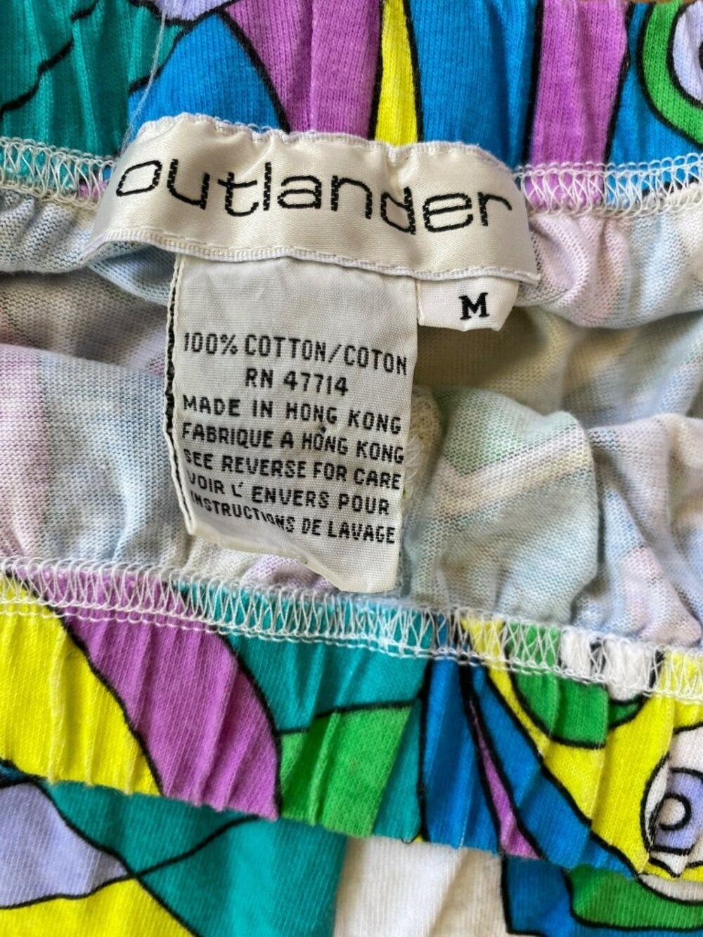 Vintage Womens Pants Pop Modern Art Neon Geometric 80s 90s Y2K Retro Small - Picture 6 of 7